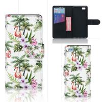 Huawei Ascend P8 Lite | Telefoonhoesje | Met pasjeshouder | Flamingo Palms