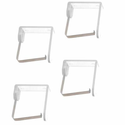 Tafelkleedklemmen - 4x st - transparant - 3 x 3 cm - kunststof - tafelzeilklemmen - tafelkleed vastz