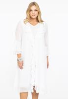 Yoek Cardi-blouse met ruches | Wit | Maat 58/60