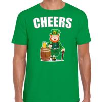 St. Patricks day t-shirt - groen - voor heren - Cheers - Ierse feest kleding