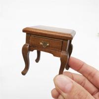 1:12 Mini Doll House decoratie salontafel nachtkastje (walnoot kleur)