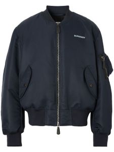 Burberry veste bomber à logo imprimé - Bleu