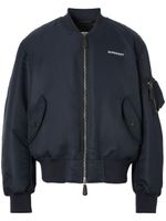 Burberry veste bomber à logo imprimé - Bleu - thumbnail