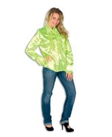 Dames Ruche Blouse Neon Geel