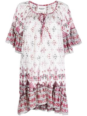 MARANT ÉTOILE robe Loane à coupe courte - Blanc