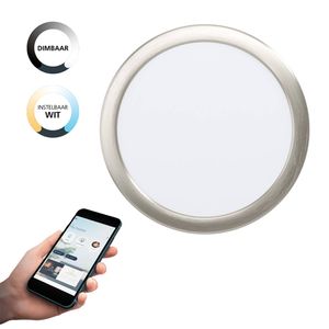 EGLO connect.z Fueva-Z Smart Inbouwlamp - Ø 21,6 cm - Grijs/Wit - Instelbaar wit licht - Dimbaar - Zigbee