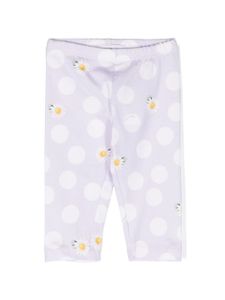 Monnalisa polka-dot stretch-cotton leggins - Violet