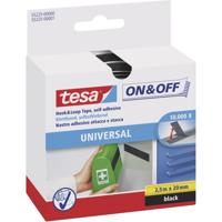 Tesa Klittenband - extra sterk - zwart - 2,5 m x 2 cm - zelfklevende haak en lusstrip