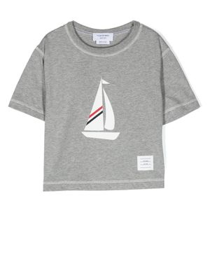 Thom Browne Kids t-shirt à imprimé graphique - Gris