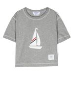 Thom Browne Kids t-shirt à imprimé graphique - Gris