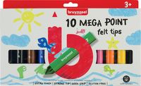 Bruynzeel Kids viltstiften Mega Point, blister van 10 geassorteerde kleuren - thumbnail