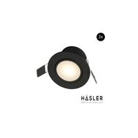 Inbouwspot Häsler Zaragoza Incl. Fase Aansnijding Dimbaar 8.4 cm 4 Watt Helder Wit Mat Zwart Set 3x