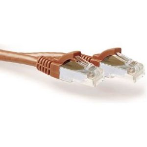 ACT Bruine 1,00 meter SFTP CAT6A patchkabel snagless met RJ45 connectoren