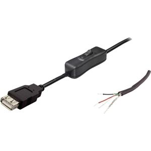 BKL Electronic USB-A 10080120 - USB-kabel 2.0 A-koppeling met schakelaar zwart Bus, recht 10080120 BKL Electronic 1 stuk(s)