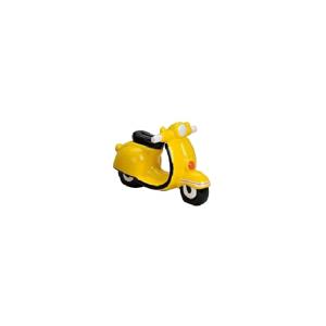 Spaarpot scooter - geel - 20 x 10 cm - polystone - rubber dop - Vespa look