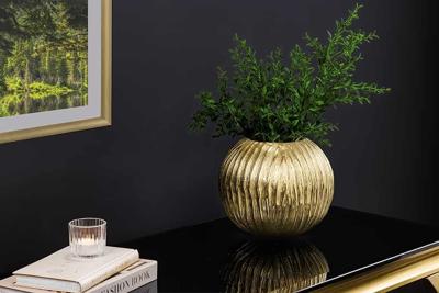 Moderne vaas ELEGANCE 25cm goud antiek gehamerd design - 44840
