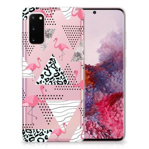 Samsung Galaxy S20 TPU Hoesje Flamingo Triangle