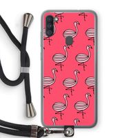 Flamingo: Samsung Galaxy A11 Transparant Hoesje met koord