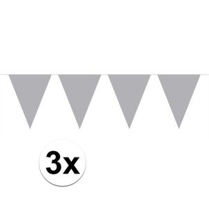 3x Mini vlaggetjeslijn / gekleurde slingers 300 cm   -