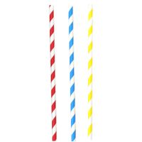 Drinkrietjes - 50x - papier - kleurenmix - 20 cm - rietjes Drinkrietjes - 50x - papier - kleurenmix - 20 cm - rietjes