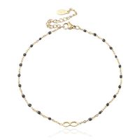Enkelband Goud & Emaille - Infinity Black