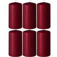 Enlightening Candles Cilinder/stompkaars - 6x - bordeaux rood - D8 x H12 cm - 45 branduur