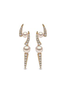 Yoko London boucles d'oreilles en or 18ct ornées de perles d'Akoya et diamants