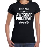 Awesome principal / geweldige directeur cadeau t-shirt zwart voor dames