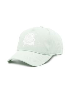 Moncler Enfant casquette en coton à logo imprimé - Vert