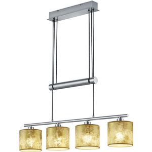 LED Hanglamp - Trion Gorino - E14 Fitting - 4-lichts - Rechthoek - Mat Goud - Aluminium