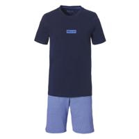 Phil & Co Phil & Co Shortama Heren Pyjama Set Katoen Blauw - thumbnail