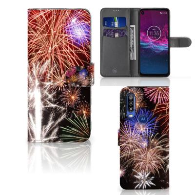 Motorola One Action | Wallet Case | met Pasjes | Vuurwerk
