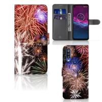 Motorola One Action | Wallet Case | met Pasjes | Vuurwerk