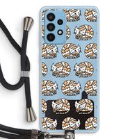 Slapende poes: Samsung Galaxy A52 Transparant Hoesje met koord