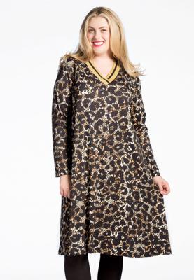 Yoek Jurk met V-hals LEO GRANDE | Zwart | Maat 50/52