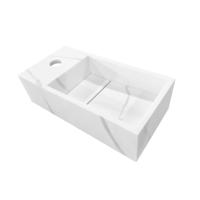 Wiesbaden Fontein Noble 36x18x10 cm Links Solid Surface Marmerlook Wit - thumbnail