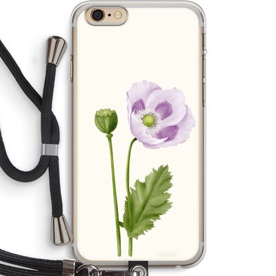 Purple poppy: iPhone 6 PLUS / 6S PLUS Transparant Hoesje met koord