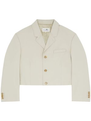MM6 Maison Margiela blazer crop à simple boutonnage - Tons neutres