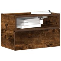 Nachtkastjes 2 st wandgemonteerd 45x26x28,5 cm gerookt eiken