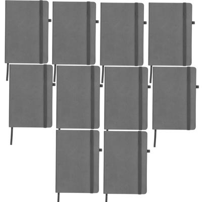 Notitieboekje / opschrijfboekje A5 - 10x - grijs - 15 x 21 cm - harde kaft