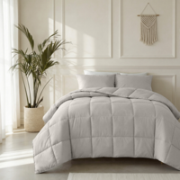 Sale: -35% | Wasbaar Lazy Dekbed Zonder Overtrek - Zonder Overtrek - Percale Katoen - Taupe Grijs - Dekbed-Discounter.nl