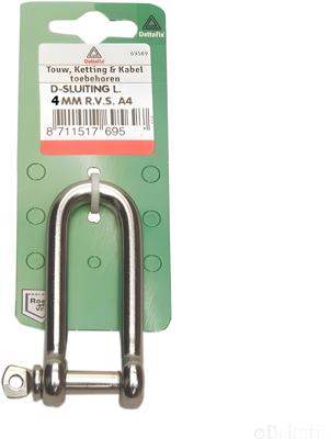 D-sluiting l-model 4mm rvs - Deltafix