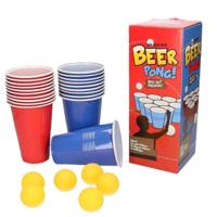 Drankspel/drinkspel beer pong set - met red en blue cups - feestartikelen - herbruikbare bekers