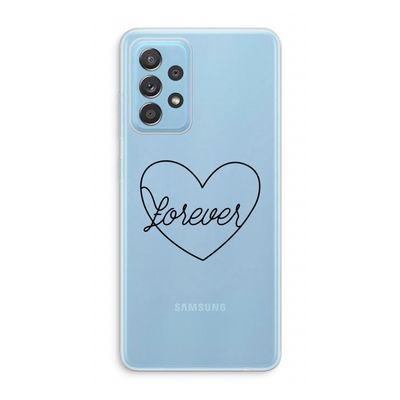 Forever heart black: Samsung Galaxy A73 Transparant Hoesje