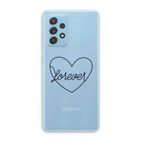 Forever heart black: Samsung Galaxy A73 Transparant Hoesje