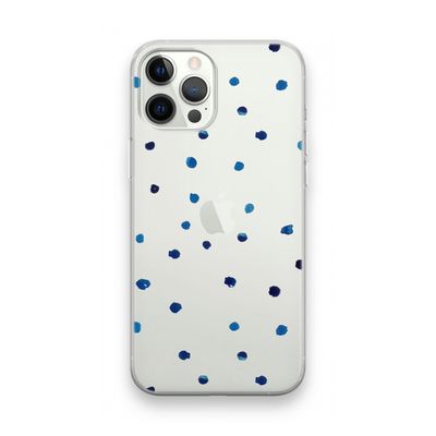 Blauwe stippen: iPhone 12 Pro Max Transparant Hoesje