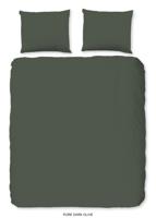 Pure Dekbedovertrek "uni dessin" - Groen - (200x200/220 cm) - Microfiber