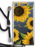 Sunflower and bees: Sony Xperia XZ1 Transparant Hoesje met koord