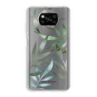 Tropical watercolor leaves: Xiaomi Poco X3 NFC Transparant Hoesje