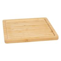 Serveerplankje voor hapjes/fingerfood  - 25 x 25 cm - bamboe hout - borrelplank - tapasplank